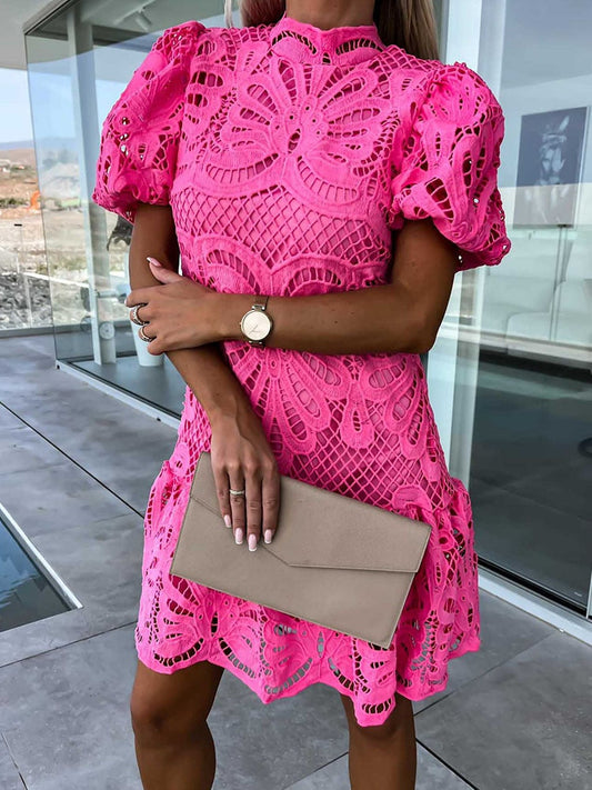 EP | robe midi élégante pour femmes avec manches bouffantes