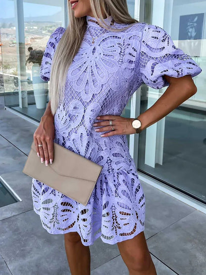EP | robe midi élégante pour femmes avec manches bouffantes
