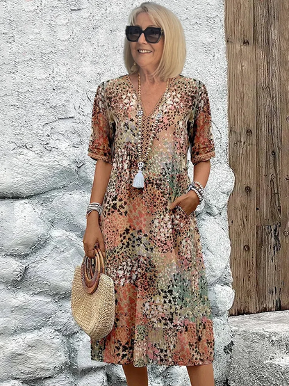 EP | Robe midi vibrante avec poches pour femmes