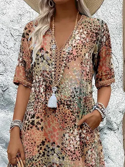 EP | Robe midi vibrante avec poches pour femmes