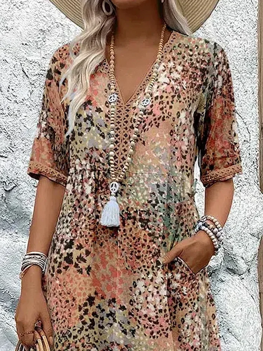 EP | Robe midi vibrante avec poches pour femmes