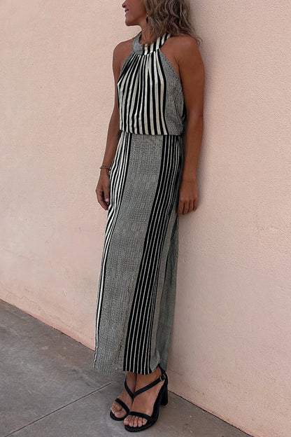 EP | One More Chance Robe midi rayée avec taille ajustable