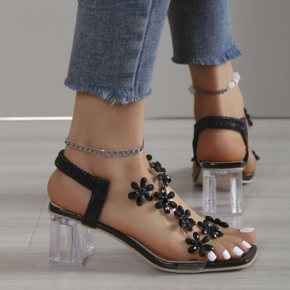 EP | Sandales transparentes élégantes à talons hauts pour femmes