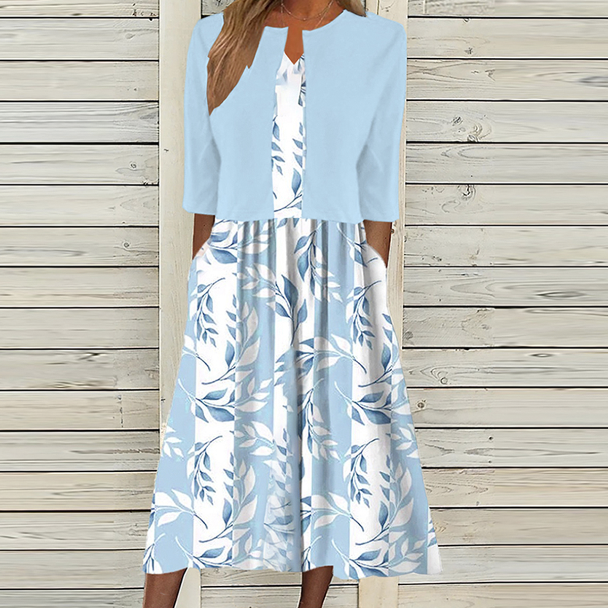 EP | Robe midi à imprimé floral et veste assortie