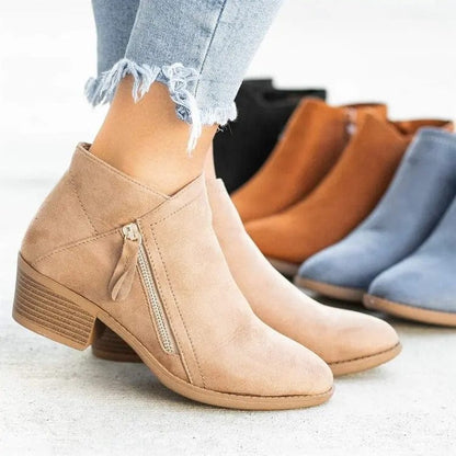 EP | Bottines avec fermeture éclair latérale et talon
