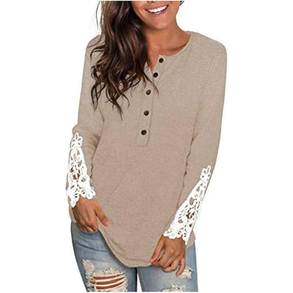 Fashion Lace T-shirt Top For Women-10