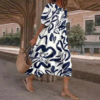 EP | Robe midi imprimée en ligne A