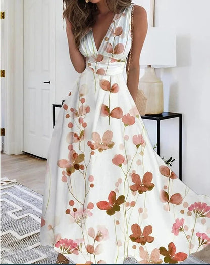 EP | Robe maxi sans manches décolletée en V