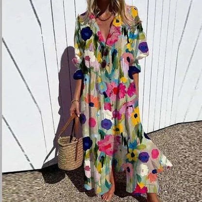 EP | maxi-robe à manches 3/4 et décolleté en V