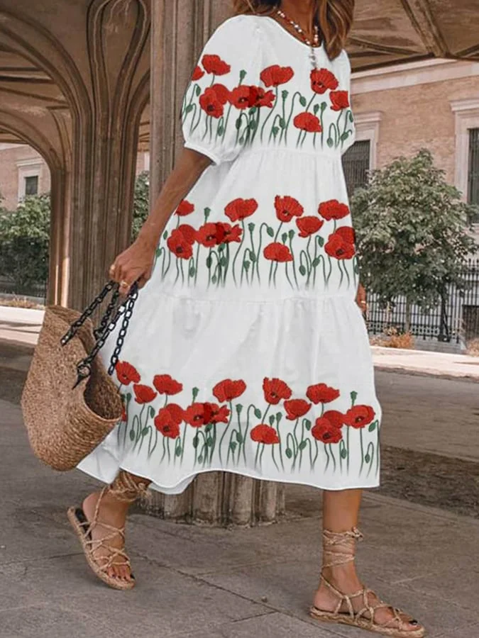 ND | Carolina Robe vintage pour femme avec impression de fleurs