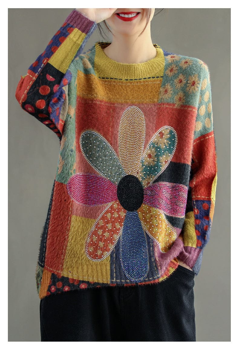 EP | Pull-over vintage à fleurs de diamant 2024